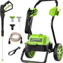 Greenworks 2000 Max PSI @ 1.1 GPM (13 Amp) Electric Pressure Washer (Black Frame) PWMA Certified, Green