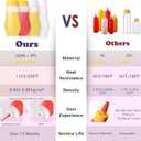 Condiment Squeeze Bottles for Ketchup Hot Sauce Liquids Oil with Caps for Condensed Milk and Mustard Salad Dressing Dispenser Clear Plastic Bottles Dressing Container HD PE BPA-free