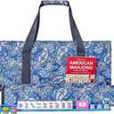 GUSTARIA American Mahjong Game Set, 166 Quality White Tiles, 4 All-in-One Color Rack/Pushers, Mahjong Tile Set with Light Blue Printed Carrying Bag