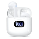 Wireless Earbuds Bluetooth 5.3 Headphones, 40Hrs Playback Stereo Ear Buds with LED Display Charging Case IPX7 Waterproof in-Ear Earphones with Mic for Phone Tablet Laptop Sports, White