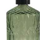 Green Glass Soap Dispenser with Black Pump, 15oz Liquid Hand Dispenser, Refillable Lotion Dish Soap Dispenser for Modern Home Decor, Bathroom, Kitchen Countertop, Hotel