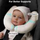 Baby Neck Pillow for Car Seat and Stroller, Adjustable Baby Head Support Pillow for Travel, Soft and Cushiony Torticollis Pillows for Infant and Newborn (Beige)