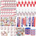134 PCS Baseball Party Favors, 12 Set Goodie Bag, Mini Stress Balls, Baseball Stickers, Rubber Bracelets, Keychain, Tattoo Stickers, Slap Bracelets, Whistle for Baseball Themed Party Supplies