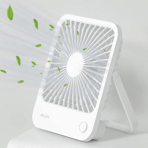 JISULIFE Desk Fan Battery Rechargeable, 4500mAh 180Foldable Portable Personal Fan, 4 Speeds Adjustable Long Battery-life for Home Office Travel Outdoor Gifts for Women Men-White