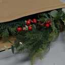 Christmas Wreath for Front Door, 22 Inch Artificial Winter Door Wreath, Xmas Green Norfolk Pine Wreath for Home Wall Window Porch Front Door Modern Farmhouse Christmas Decor