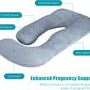Cute Castle Pregnancy Pillows, Soft U-Shape Maternity Pillow with Removable Cover - Full Body Pillows for Adults Sleeping - Pregnancy Must Haves - Jumbo 57 Inch - Grey