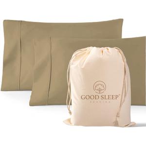 1000 TC Taupe King Pillowcases Set of 2 100% Egyptian Cotton Pillow Cases with Long Staple Cotton & Sateen Weave, Silky Soft Hotel - Like Bed Pillow Covers for Comfy Sleeping, Snug Fit