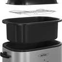 Sunvivi 28 Quart Electric Roaster Oven Turkey Roaster with Lid Electric Roasters with Removable Pan Large Roaster,Visible & Self-basting Lid, Fast Heating & Thaw/warming Setting,Silver