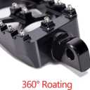 Hopider CNC Wide Foot Pegs 360 Roating MX Chopper Bobber Style for harley Dyna Sportster Fatboy Iron 883,Black