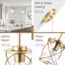 mavcadonf Kitchen Island Light, Pendant Lights Stairwell Lighting Chandelier for Dining Room, Modern Linear Pendant Light for Kitchen Island Living Room with Adjustable Rods, Brushed Gold