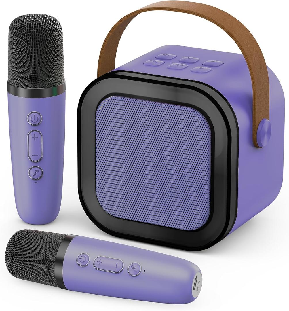 Portable Bluetooth Speaker(Purple) (Purple 2 Mics)