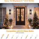 Dusk To Dawn Extra Large Outdoor Wall Lantern-4 Light,Outdoor Wall Light Fixtures For Patio, Porch,Black Exterior Wall Sconce,Waterproof Outside Garage Lights,E12 Base,1 Pack,24"H*10.2"L*9.8"W