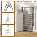 Bigzzia Clothes Drying Rack Foldable, 3-Level Large Laundry Drying Rack Collapsible, Stainless Steel Drying Rack Clothing for Indoor Outdoor, Easy to Fold, Drying Rails 68.9" H, Gray