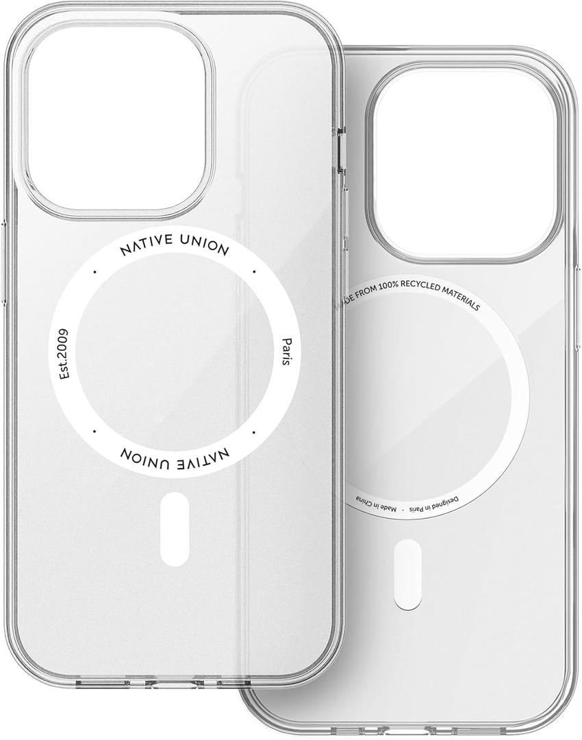 Native Union (Re Clear Case  Transparent Anti-Yellowing Case  MagSafe Compatible with Built-in Magnets  Recycled Materials  Ultra-Durable with Military Grade Drop Protection for iPhone 15 Pro