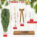 Fovths 2 Pieces 35.5" Christmas Teardrop Swag for Front Door with Brown Bowknot and Lights Artificial Norfork Pine Needles Greenery Swags Wreaths for Christmas Indoor Outdoor Decorations