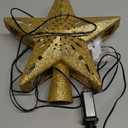 Mrrihand Christmas Tree Topper Lighted with 6 Projection Modes, Christmas Star Tree Topper Built-in LED Rotating Lights, Gold 3D Glitter Dynamic Projection for Christmas Tree Decorations