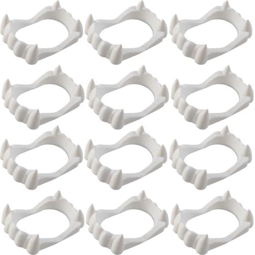 ROYHOO  12PCS Halloween Teeth Fangs Vampire Teeth for Halloween Cosplay Party Costume Accessories Decorations (White)
