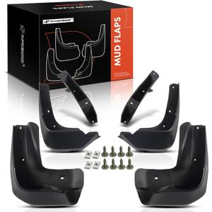 A-Premium Set of 4PCS Mud Flaps Splash Guards Mudguards Mudflaps with Hardware Kits Accessory Compatible with Acura MDX, 2014-2016, Black Color, Front LH RH and Rear LH RH