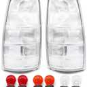 Pair Clear Tail Light Assembly Compatible with 1999-2002 Silverado 1500 2500/1999-2007 Sierra 1500 2500 3500 White Taillights Tail Lamp