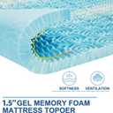 SINWEEK Mattress Topper Memory Foam Mattress Topper 1.5 Inch Queen Soft Mattress Pad for Pressure Relief, 5-Zone Design, CertiPUR-US Certified