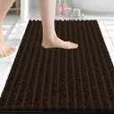 Arotive Luxury Bathroom Rugs 30x20, Extra Soft Thick Absorbent Shaggy Chenille Bath Rugs, Non-Slip Machine Wash Dry, Bath Mats for Bathroom Floor, Tub and Shower, Home Decor Accessories, Brown