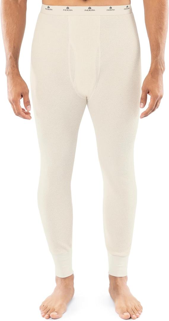 Indera Men's Heavyweight Cotton Waffle Long Johns Thermal Underwear Bottom, M
