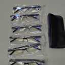 6 pack Executive Style Reading Glasses Men - Durable Readers with 99% Blue Light Blocking - Comfortable Fit with TR90 Frames (Black)