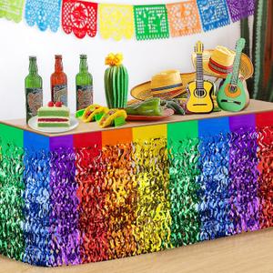 2Pcs Fiesta Party Decorations Table Skirts, 30 * 108 inch