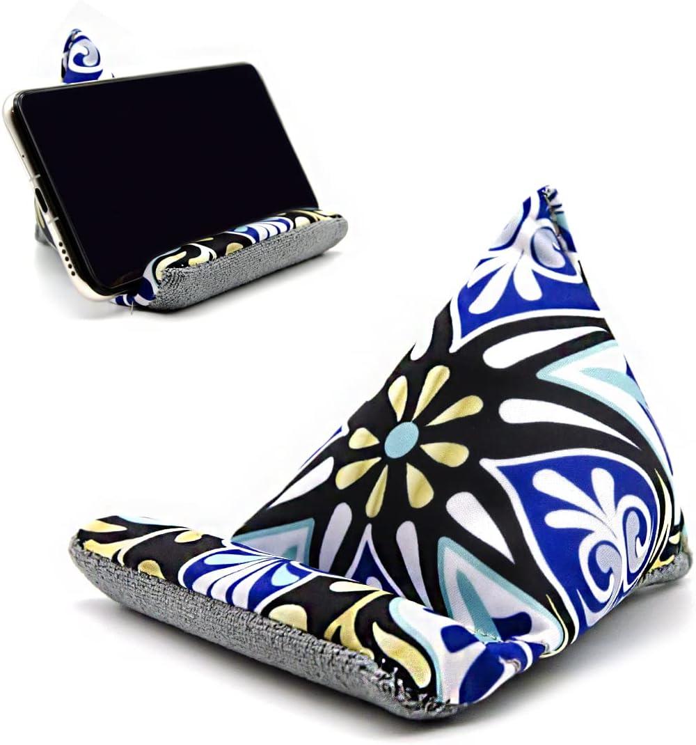 Phone Holder for Desk, Phone Pillow Stand for iPhone 13 14 Handmade Fabric Phone Stands Bean Bag Phone Holder (Bohemia Pattern)