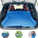 ONTYZZ Double Ultralight Inflatable Sleeping Pad SUV Car Mattress 2 Person Camping Sleeping Pad Built-in Foot Pump for Camping Car, Blue