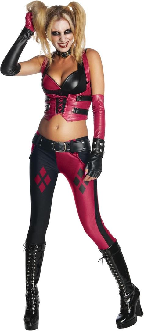 Secret Wishes Batman Arkham City Harley Quinn Costume (Medium, Red/Black)