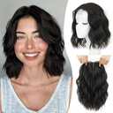 MORICHY Hair Toppers for Women With Thinning Hair 10 Inch, 360° 3D Synthetic Lightweight & Breathable Short Wavy With 6.5"x6.5" Base, Quick Styling for Daily Wear