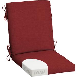 Arden Foam Patio Dining Outdoor Chair Cushions, 20 x 44, Premium High-Density Foam, Never Flattens, Weather-Proof for Outdoor Chairs, Ruby Red Leala