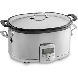 All-Clad Stainless Steel Electric Slow Cooker 7-Quart, Programmable LCD Timer, Aluminum Insert, Slow Cookers, Small Kitchen Appliances, Silver