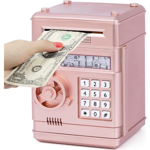 Refasy Piggy Bank Cash Coin Can ATM Bank Electronic Coin Money Bank for Kids Age 3-12, Money Savings Box Mini ATM Coin Bank Toys Gifts for 3 4 5 6 7 8 9 10 11 12 Year Old Boys Girls
