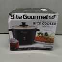 Elite Gourmet ERC003B Electric Rice Cooker with Automatic Keep Warm Makes Soups, Stews, Grains, Hot Cereals, 6 Cups Cooked (3 Cups Uncooked), Black