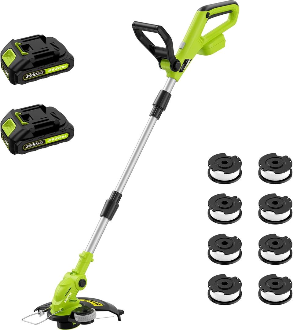 12" Cordless String Trimmer 2 X 2.0Ah Battery Powered Electric Weed Trimmer Grass Eater with Charger, 20V Lawn Mower Lawn Edger Auto Line Feed Grass Cutter Lightweight Yard Tools for Small Yard Garden