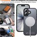 MOZOTER for iPhone 17 Case with Kickstand,[Compatible with MagSafe] [12FT Military Grade Protection] Slim Translucent Matte Shockproof Phone Case,6.3",Black