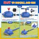 Water Sprinkler Baseball Toy, 5 in 1 Water Sprinkler for Kids Outdoor Play with 2 Sprinkler Heads, Hedgehog Baseball Sprinkler Toy, Summer Backyard Lawn Pool Party Fun