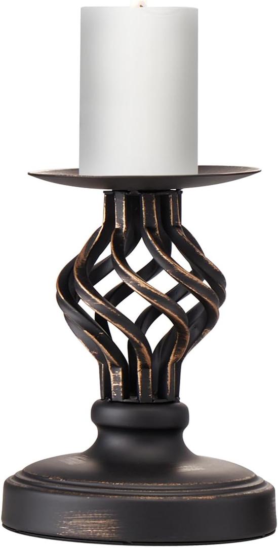 Candle Holders for Gold Brass Vintage Candle Metal Candlestick Holders with Non-Slip Base - Stick Candle Holders for Fireplace, Party, Dining, Home, Wedding DecorSmall Size