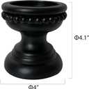 dwellington Farmhouse Rustic Wood Pillar Candle Holder, Decorative Beaded Candlestick Holder Stand for Home Dcor, Gifts, Wedding (Black)