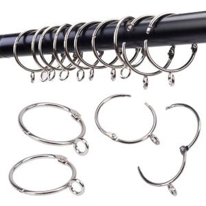 Openable Curtain Rings with Eyelet,24PCS Curtain Rings,Drapes Rings 1 in Interior Diameter,Hinge Snap-Joint Design, Fits Curtain Rods Up to 6/8 in Inches Silver TXZWJZ