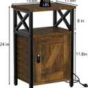 Wooden Nightstand with Lock, Bed Side Table with Drawers, Bedside Table with Charging Station, 3 USB & 2 Outlets, Night Stand with Storage, End Tables for Living Room, Bedroom, Dorm, Brown