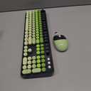 Wireless Keyboard and Mouse, MOFII 104 Round Keycaps Retro Typewriter with OTG & Brush, Full-Size Ergonomic, Ideal for Windows PC, Home, Office and College Gray Green