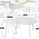 Meluvici Outdoor Patio Coffee Table Set of 2, Weather Resistant End Table, Round Nesting Tables for Living Room Balcony Office, White