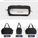 Ceneda Small Gym Bag for Women, Quilted Puffer Tote with Wet Pocket & Coin Purse, Lightweight Mini Sports Travel Duffle with Crossbody Strap, Water-Resistant for Workout, Yoga, Daily Commute (Black)