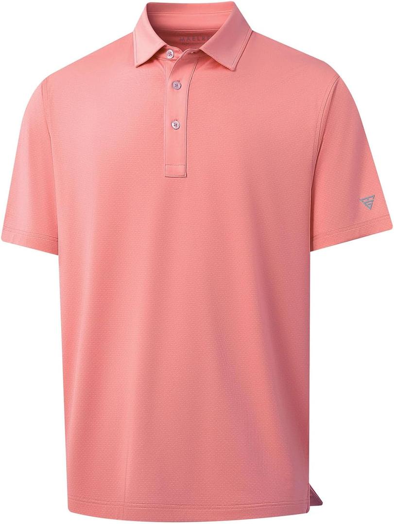 M MAELREG Mens Golf Shirts Moisture Wicking Dry Fit Business Casual Stretch Jacquard Short Sleeve Golf Polo Shirts for Men (XXL)