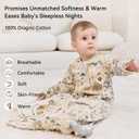 Unnivoll Baby Sleep Sack 12-18 Months 100% Cotton Long Sleeve Wearable Blanket Baby Sleep Bag with 2-Way Zipper 2 Pack 0.5 Tog Sleeping Sack for Newborn Infant Apricot Gray Elephant