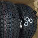 16x6.50-8 Tubeless Tire and Wheel, 16x6.5-8 Lawn Mower Tires, 3"-4.5" Offset Hub, 3/4" or 5/8" Bearing, Universal Fit Riding Mower and Garden Tractor Front Wheel, 4 Ply, S-Turf Pattern, 2 Pack