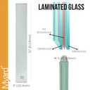 Myard Laminated + Tempered Clear Glass Balusters, Length 32'', 5-Pack